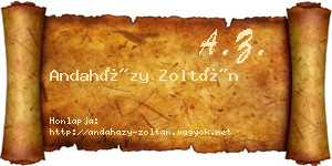 Andaházy Zoltán névjegykártya