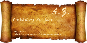Andaházy Zoltán névjegykártya